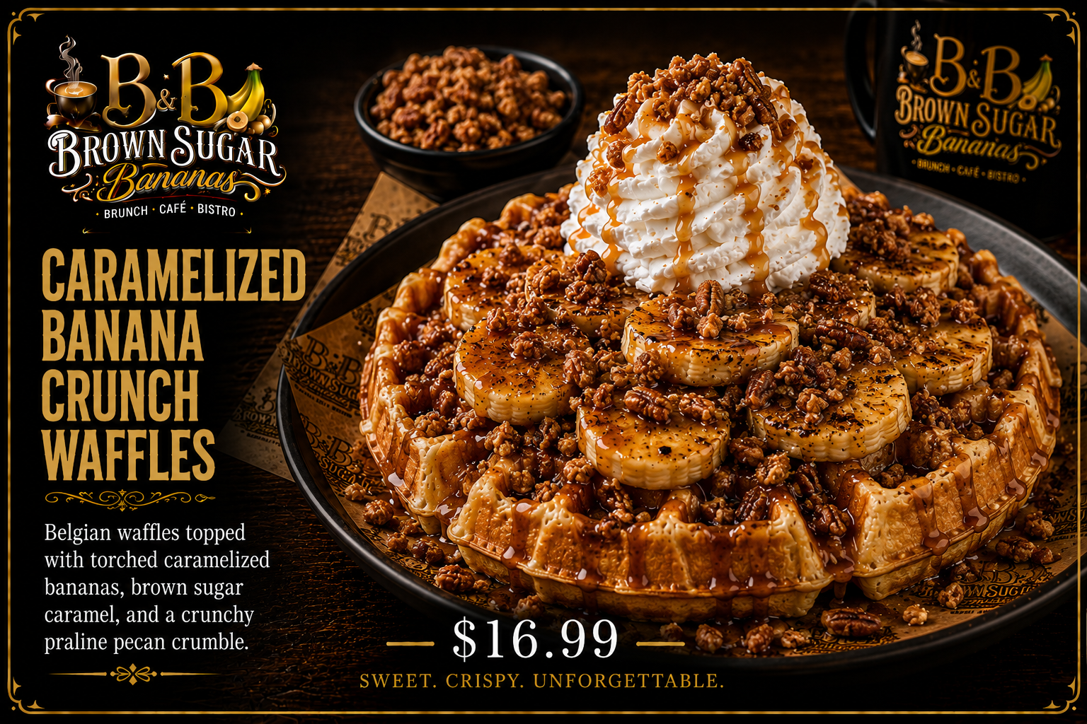 Caramelized Banana Crunch Waffles™