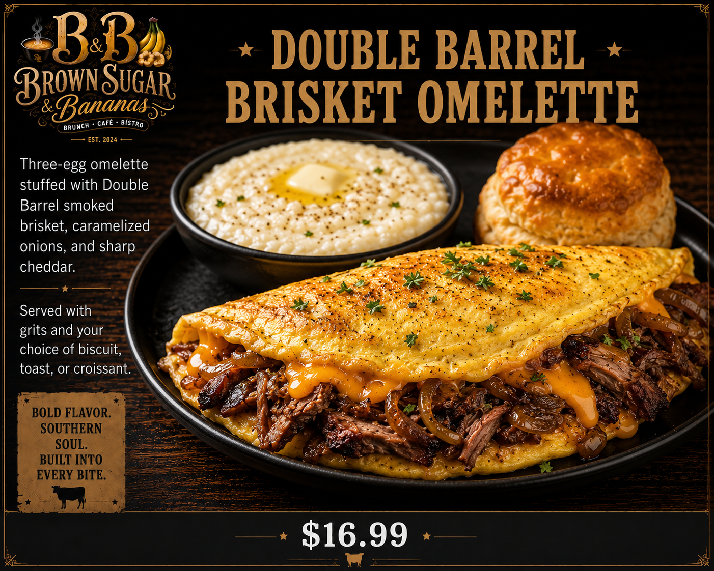 Double Barrel Brisket Omelette™