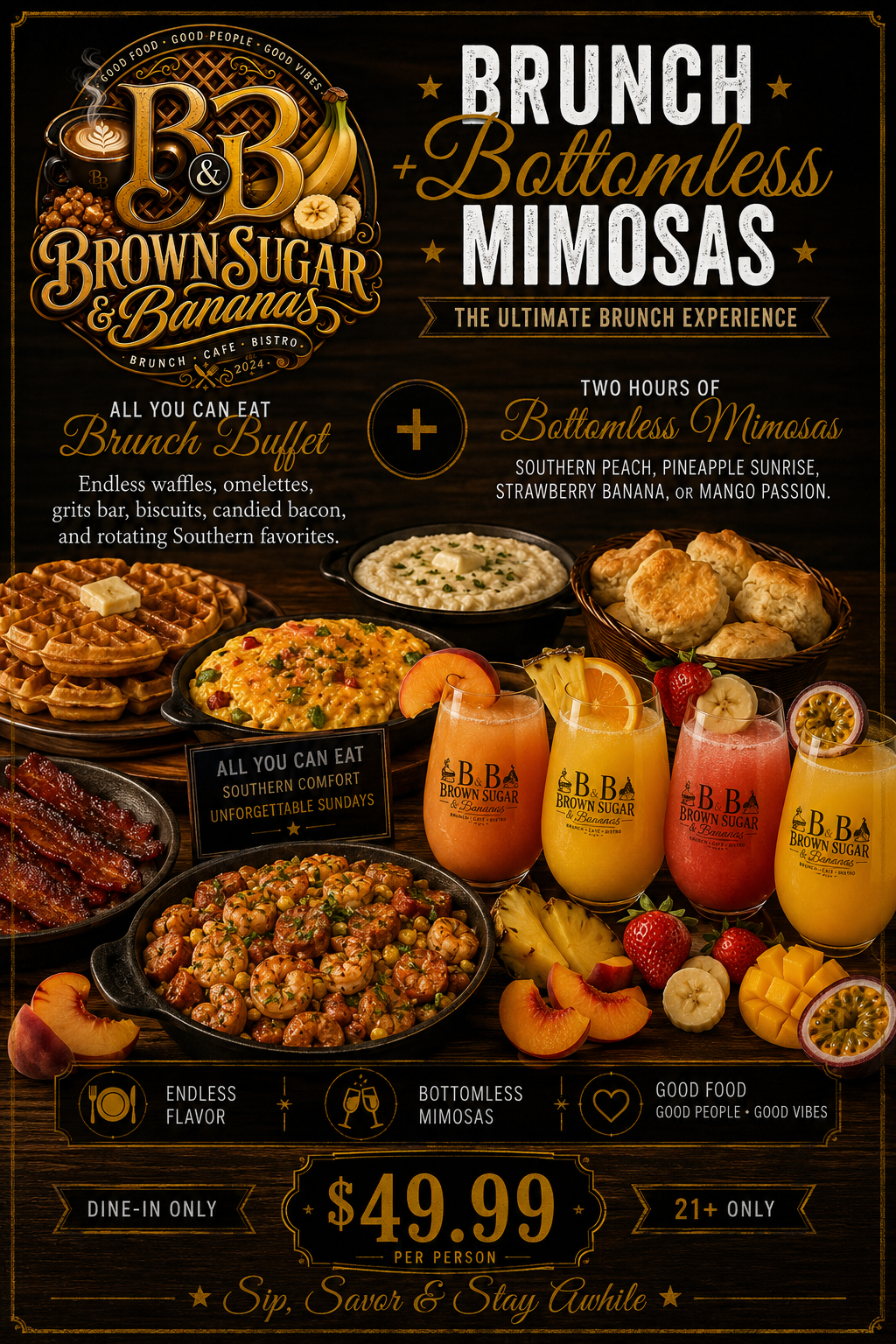 Brunch + Bottomless Mimosas Package