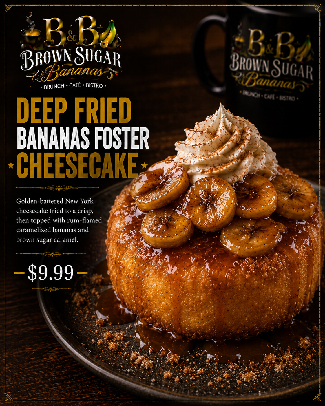 Deep-Fried Banana Foster Cheesecake™